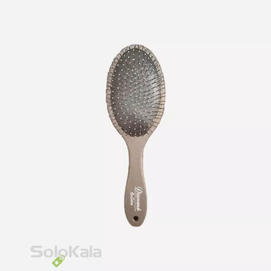 برس مو تخت بیضی اکلیلی دندانه فلزی گلدن دیاموند - نسکافه‌ای