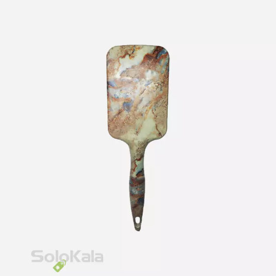 برس مو دسته گرد مستطیلی طرح سنگ سوزن فلزی گلدن دیاموند رنگ قهوه ای نمای پشت محصول