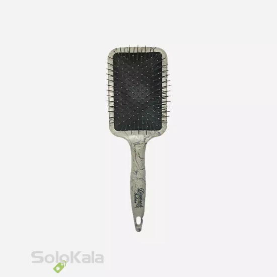 برس مو دسته گرد مستطیلی طرح سنگ سوزن فلزی گلدن دیاموند - رنگ کرم