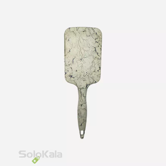 برس مو دسته گرد مستطیلی طرح سنگ سوزن فلزی گلدن دیاموند - رنگ کرم نمای پشت محصول