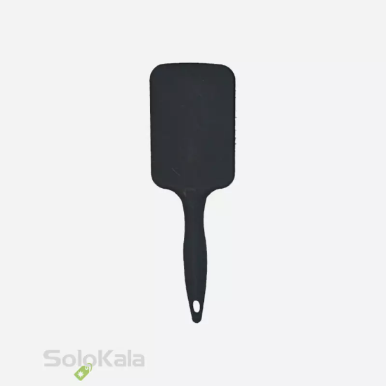 برس مو دسته گرد مستطیلی سایز بزرگ سوزن فلزی گلدن دیاموند - مشکی نمای پشت محصول