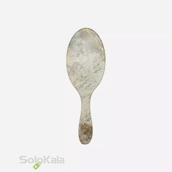 برس مو دسته تخت بیضی طرح سنگ سوزن فلزی گلدن دیاموند - کرم نمای پشت محصول