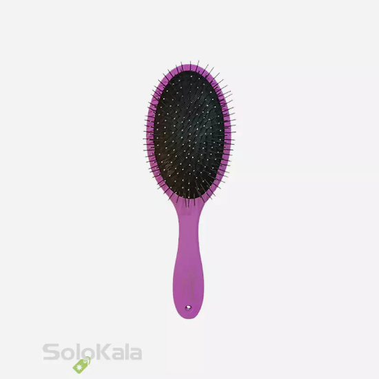 برس مو دسته تخت بیضی سوزن فلزی ساده گلدن دیاموند