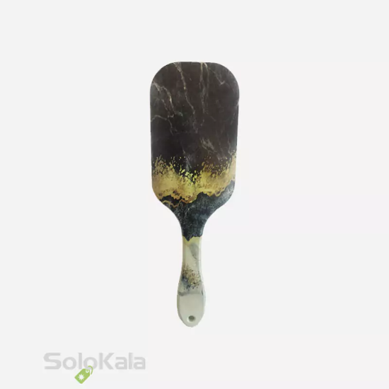 برس مو دسته تخت مستطیلی طرح سنگ سوزن فلزی گلدن دیاموند - نمای پشت طرح 1