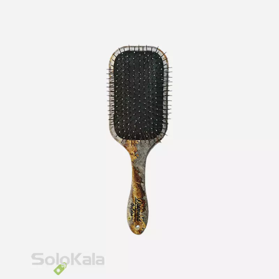 برس مو دسته تخت مستطیلی طرح سنگ سوزن فلزی گلدن دیاموند - طرح 2