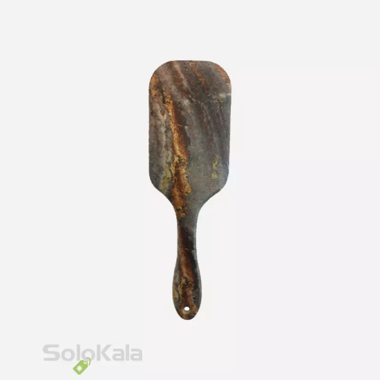 برس مو دسته تخت مستطیلی طرح سنگ سوزن فلزی گلدن دیاموند - نمای پشت طرح 2