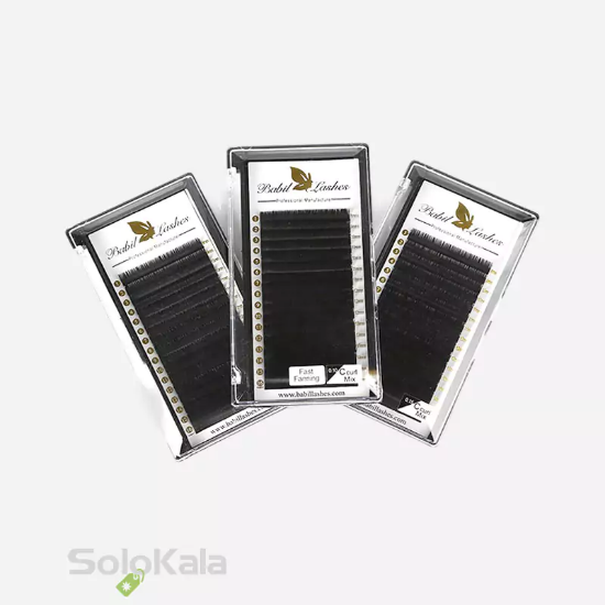 پالت مژه فست فن Babil Lashes سایز 14 میل ضخامت 0.07 فرمژه cc