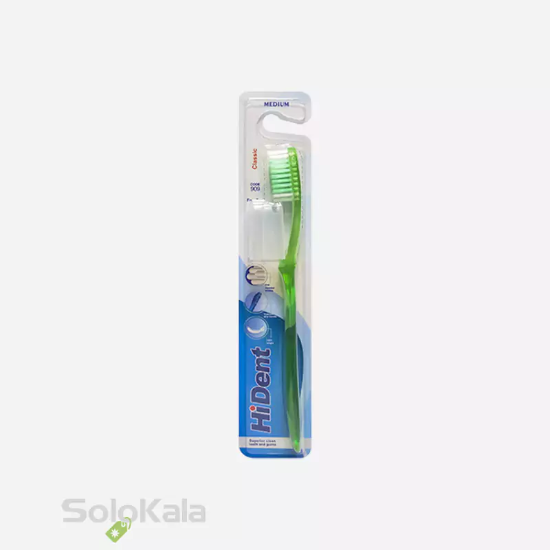 مسواک هایدنت مدل کلاسیک قاب دار کد 909 با برس متوسط - سبز