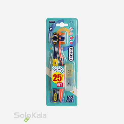 مسواک هایدنت مدل مارشال 2 عددی قاب دار کد 905 با برس متوسط