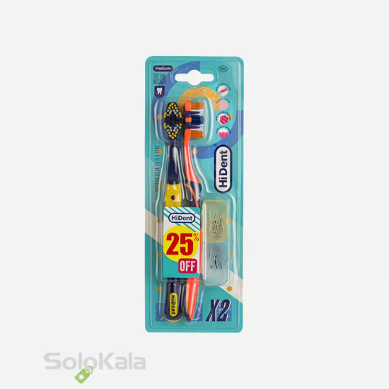 مسواک هایدنت مدل مارشال 2 عددی قاب دار کد 905 با برس متوسط