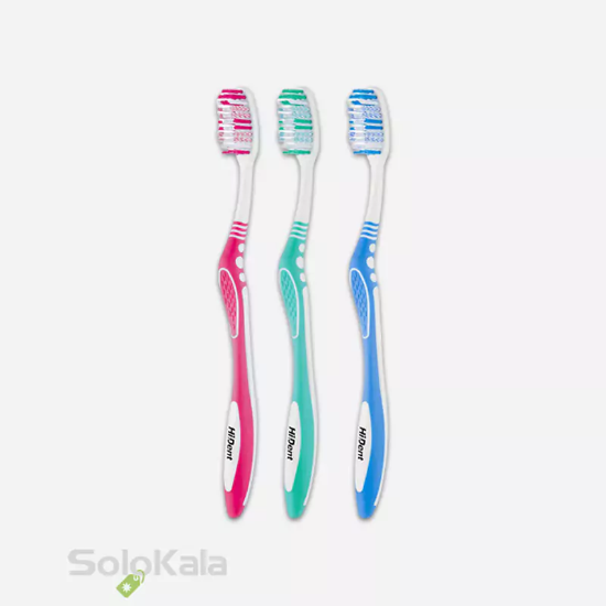 مسواک هایدنت مدل پرفشنال 3 عددی قاب دار کد 910 با برس متوسط - رنگبندی