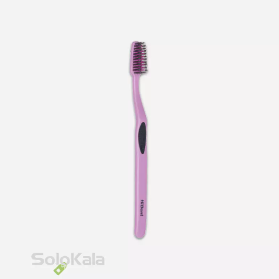 مسواک هایدنت مدل دیاموند ذغالی ارتودنسی قاب دار کد 959 با برس نرم - صورتی