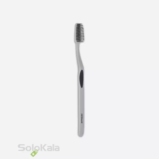 مسواک هایدنت مدل دیاموند ذغالی ارتودنسی قاب دار کد 959 با برس نرم - طوسی