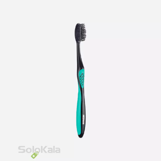 مسواک هایدنت مدل سوپر تیپ ذغالی قاب دار کد 953 با برس متوسط - سبز