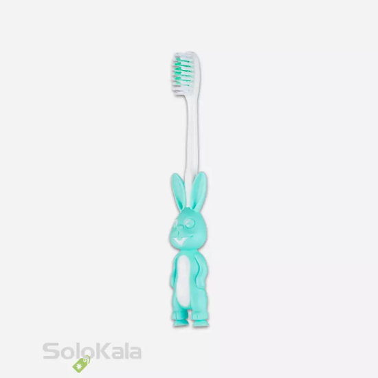 مسواک کودک هایدنت طرح خرگوش قاب دار کد 952 با برس نرم - سبز
