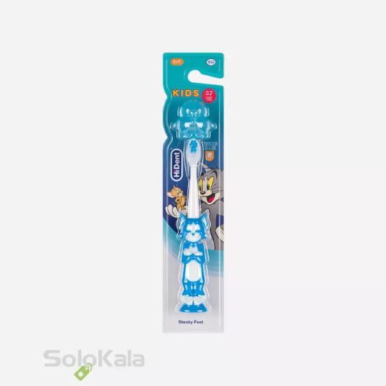 مسواک کودک هایدنت طرح گربه قاب دار کد 951 با برس نرم