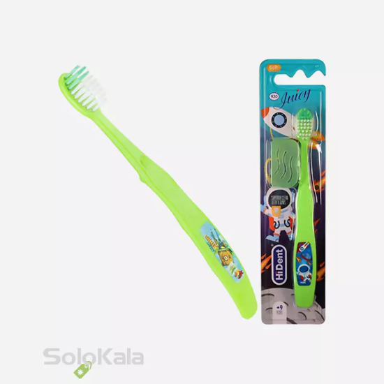 مسواک کودک هایدنت مدل جویسی قاب دار کد 930 با برس نرم - سبز