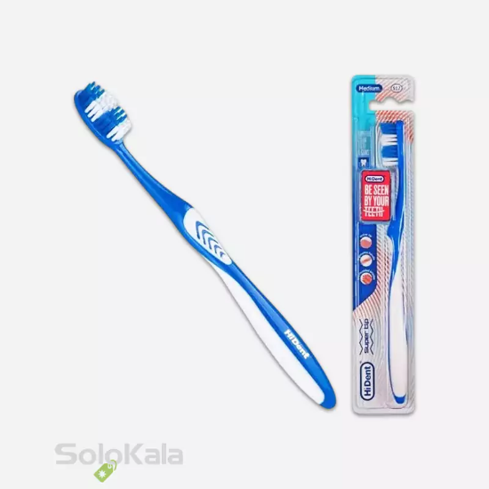 مسواک هایدنت مدل سوپر تیپ قاب دار کد 917 با برس متوسط - آبی