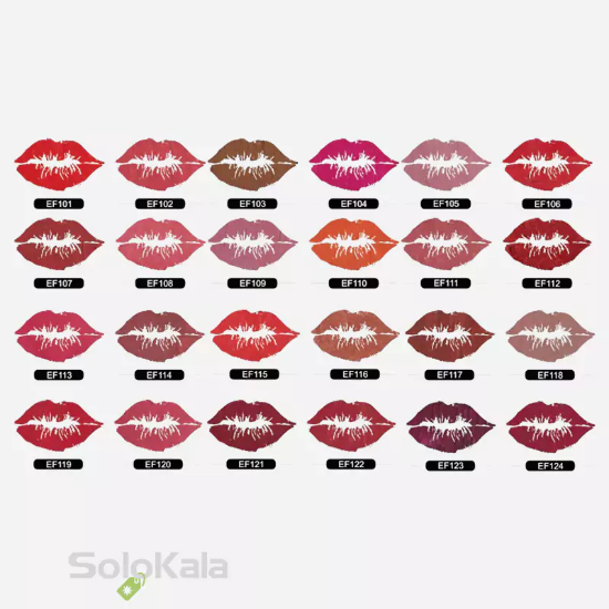 تست رنگ رژ لب جامد ایفسن