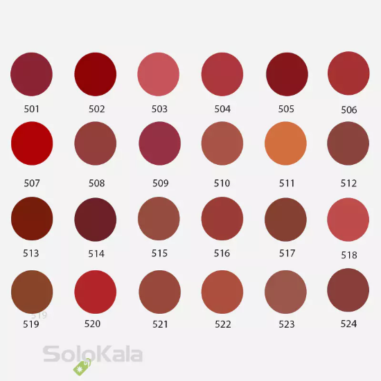 تست رنگ رژ لب جامد آلیس