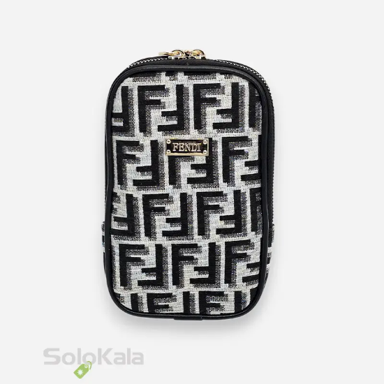 کیف موبایل طوسی مشکی طرح FENDI
