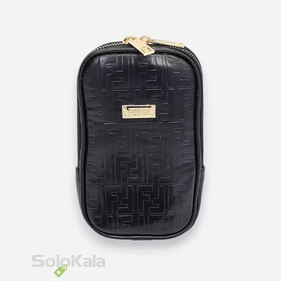 کیف موبایل مشکی طرح چرم FENDI