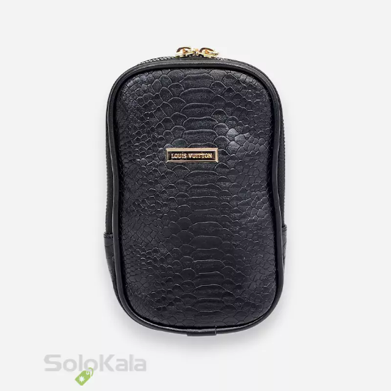 کیف موبایل پوست ماری مشکی طرح Louis vuitton