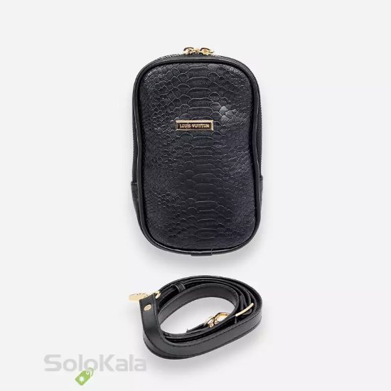 کیف موبایل پوست ماری مشکی طرح Louis vuitton-نمای کلی