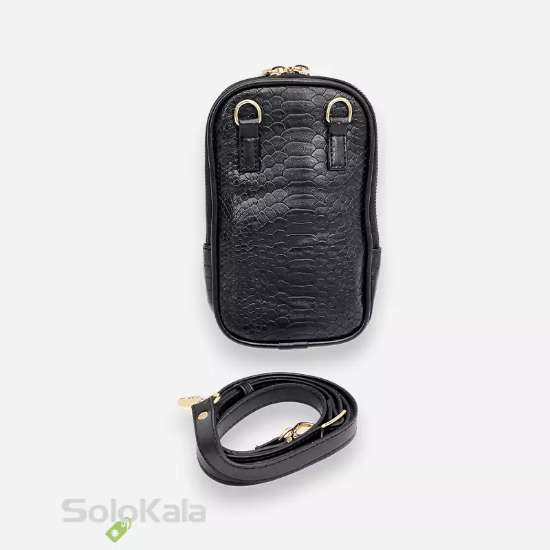 کیف موبایل پوست ماری مشکی طرح Louis vuitton-نمای از پشت