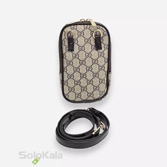 کیف موبایل کرم قهوه ای طرح Gucci-نمای پشت