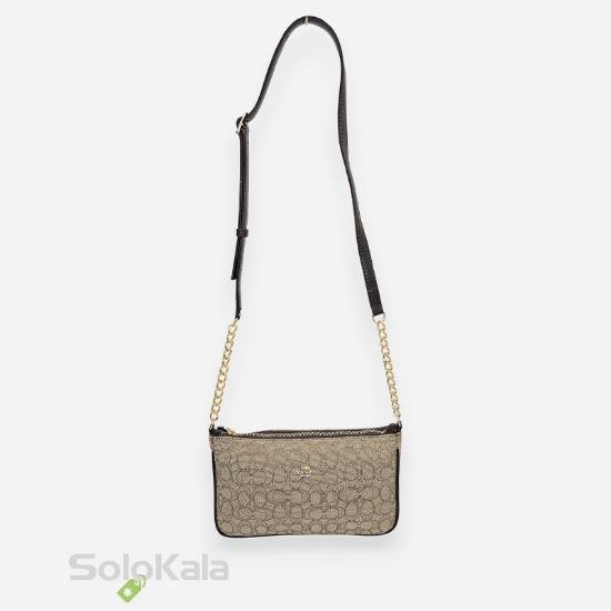 کیف زنانه قایقی کرم قهوه ای طرح COACH