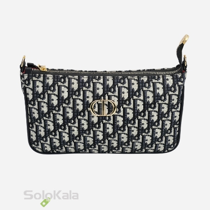 کیف زنانه قایقی طوسی مشکی طرح Dior