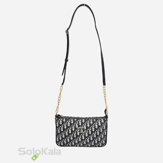 کیف زنانه قایقی طوسی مشکی طرح Dior