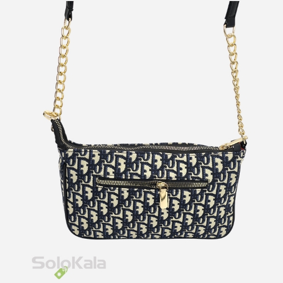 کیف زنانه قایقی مشکی طلایی طرح Dior