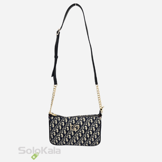 کیف زنانه قایقی مشکی طلایی طرح Dior