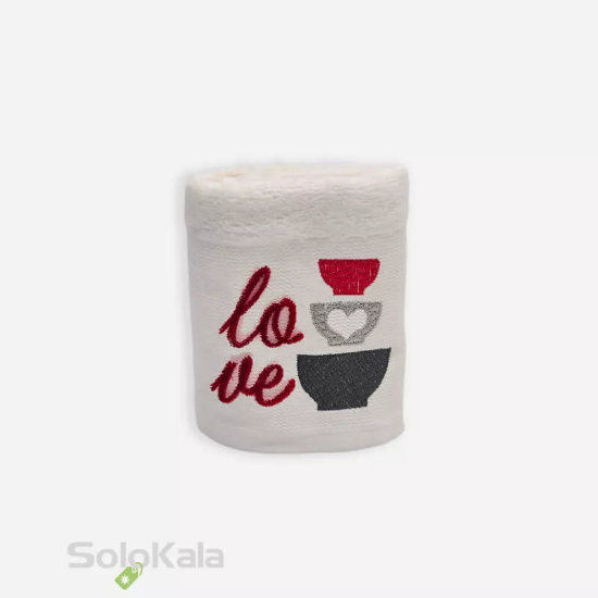 پک سه تایی حوله بامبو گل برجسته تاچ مدل لاو