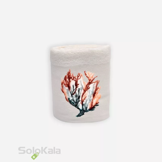 پک سه تایی حوله بامبو گل برجسته تاچ مدل مرجان