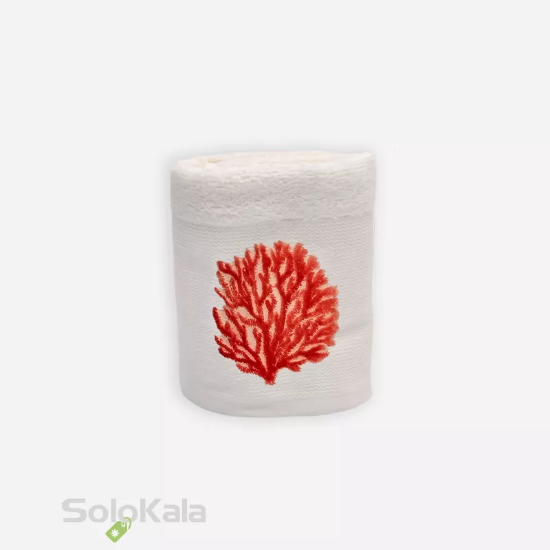 پک سه تایی حوله بامبو گل برجسته تاچ مدل مرجان