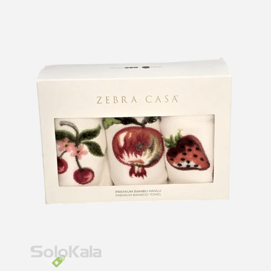 پک سه تایی حوله بامبو گل برجسته تاچ مدل میوه